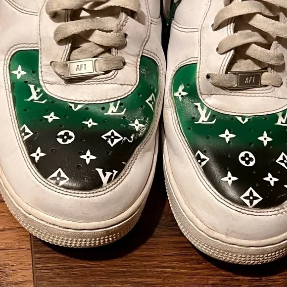 𝅺NIKE AIR FORCE 1 custom painted tennis Size 15