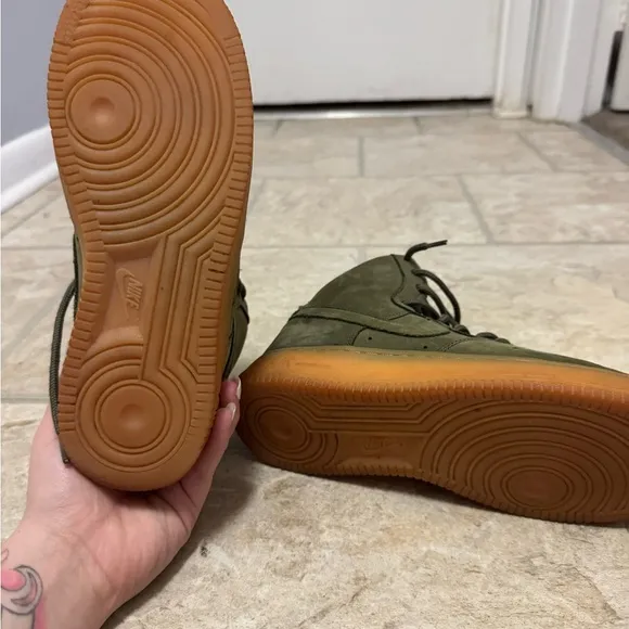 Nike Air Force 1 High Top Sneakers - Olive Green