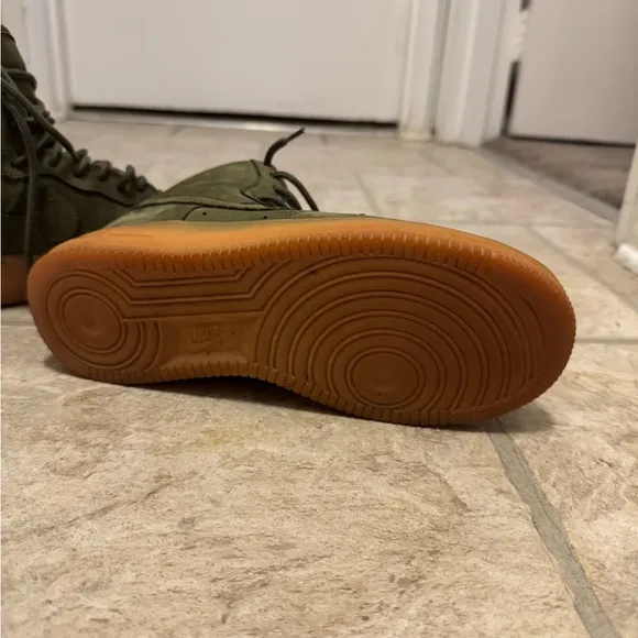 Nike Air Force 1 High Top Sneakers - Olive Green