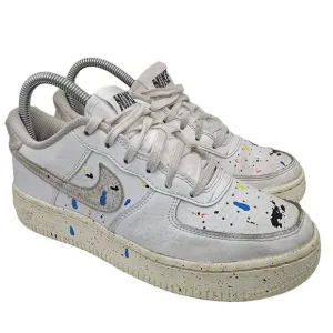 Nike Air Force 1 LV8 3 GS Paint Splatter Womens 6.5 - Kids 5Y White DJ2598-100