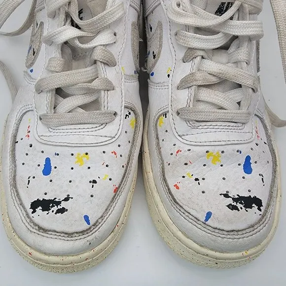 Nike Air Force 1 LV8 3 GS Paint Splatter Womens 6.5 - Kids 5Y White DJ2598-100