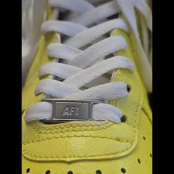 Nike Air Force Leather Custom Painted Yellow High Top Athletic Mens Shoes 9.5