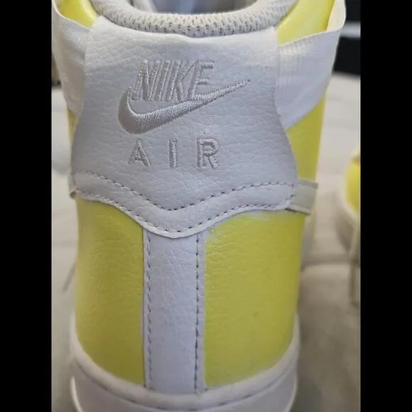 Nike Air Force Leather Custom Painted Yellow High Top Athletic Mens Shoes 9.5