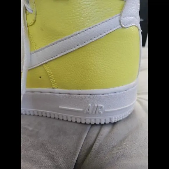 Nike Air Force Leather Custom Painted Yellow High Top Athletic Mens Shoes 9.5