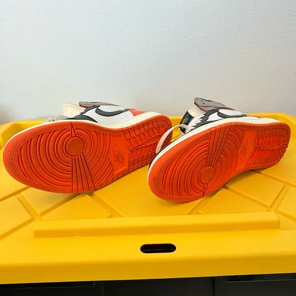Nike Air High-Top Sneakers - Orange and Black