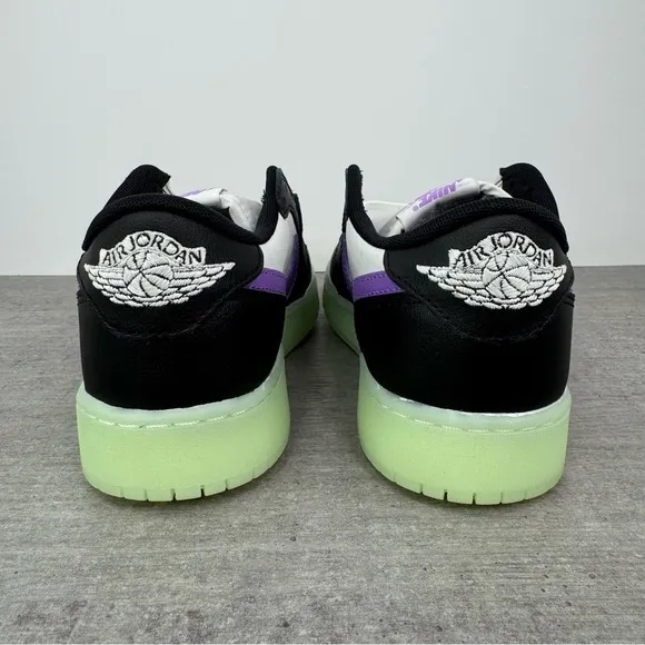 Nike Air Jordan 1 Low Glow-in-the Dark Shoes HF0410-001 Youth's 6.5/Women's 8