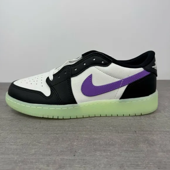 Nike Air Jordan 1 Low Glow-in-the Dark Shoes HF0410-001 Youth's 6.5/Women's 8
