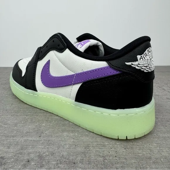 Nike Air Jordan 1 Low Glow-in-the Dark Shoes HF0410-001 Youth's 6.5/Women's 8