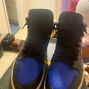 Nike Air Jordan 1 Mid Black Hyper Royal Sneakers | Men's Size 13 | Original Box!