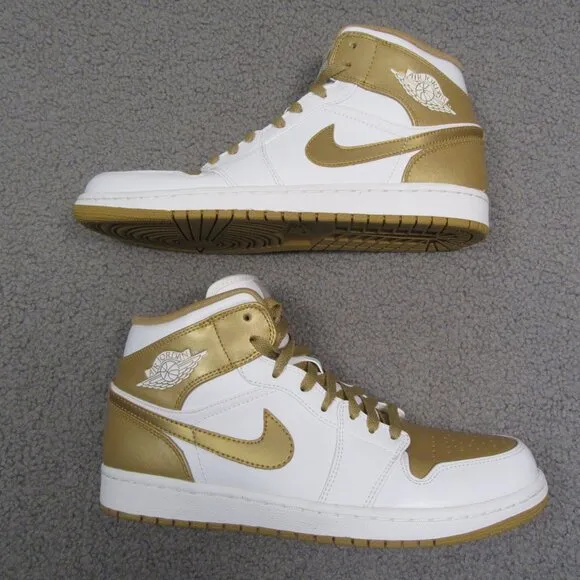 Nike Air Jordan 1 Phat Men’s Size 10 White Metallic Gold Basketball Shoes NEW