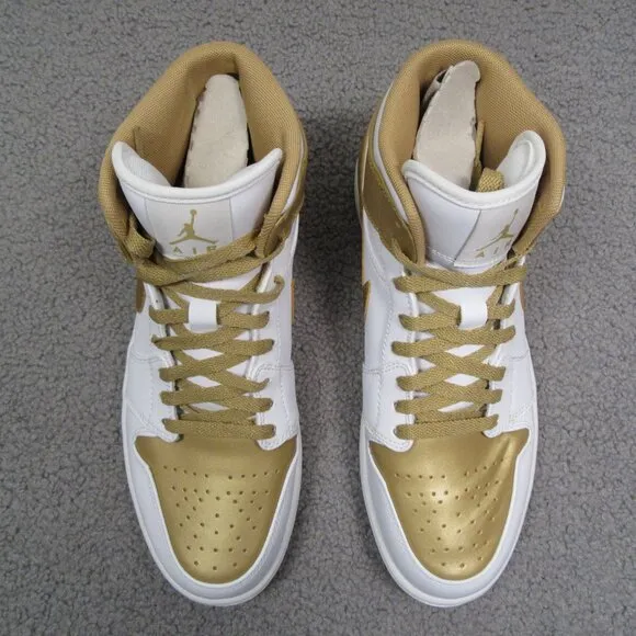 Nike Air Jordan 1 Phat Men’s Size 10 White Metallic Gold Basketball Shoes NEW