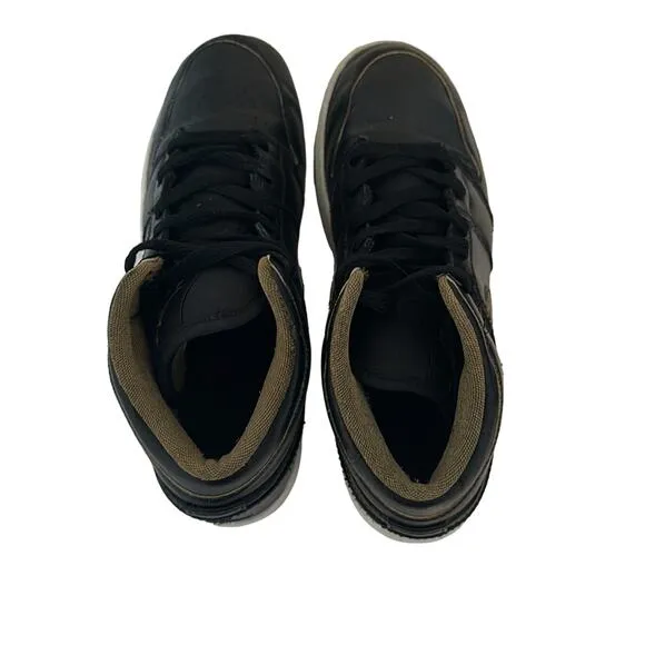 Nike Air Jordan 1 Shoes Black Leather High Top Shoes Size Women's Size 7.5