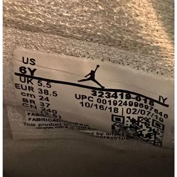 Nike Air Jordan 6Y Rings Cool Gray High Top Sneakers Athletic Basketball Shoes