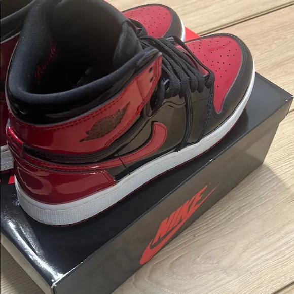 Nike Air Jordan Athletic Shoes - Black and Red