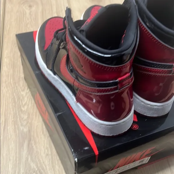 Nike Air Jordan Athletic Shoes - Black and Red