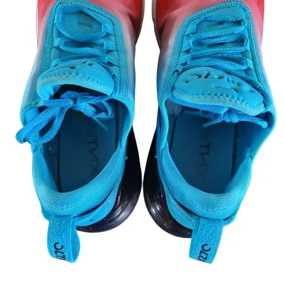 Nike Air Max 270 Running Shoes Athletic Sneakers Blue Red Mens Size 11.5