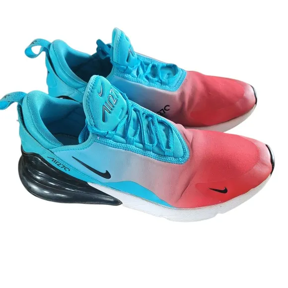 Nike Air Max 270 Running Shoes Athletic Sneakers Blue Red Mens Size 11.5