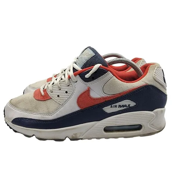 Nike Air Max 90 Denim White Red Blue DJ5170-100 Mens Size 9.5