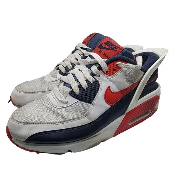Nike Air Max 90 Flyease GS University Red Shoes Womens 8.5  Kids 7Y - CV0526-104