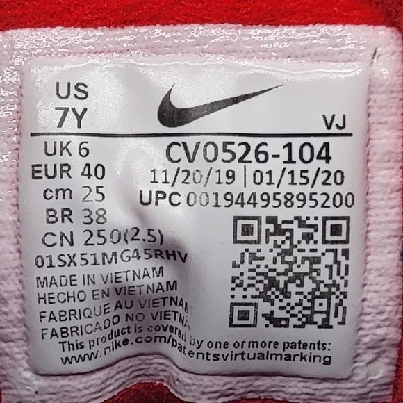 Nike Air Max 90 Flyease GS University Red Shoes Womens 8.5  Kids 7Y - CV0526-104