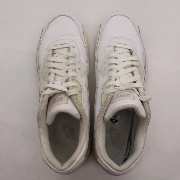 Nike Air Max 90 Men's Size 13 M White Leather Athletic Shoes Sneakers 302519-113