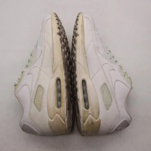 Nike Air Max 90 Men's Size 13 M White Leather Athletic Shoes Sneakers 302519-113