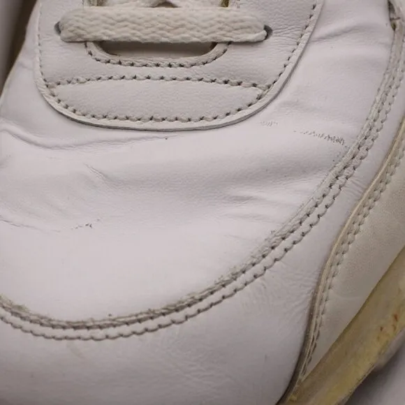 Nike Air Max 90 Men's Size 13 M White Leather Athletic Shoes Sneakers 302519-113