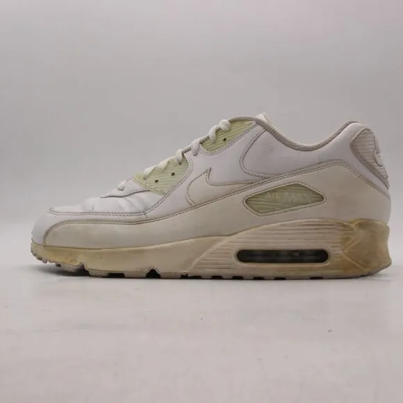 Nike Air Max 90 Men's Size 13 M White Leather Athletic Shoes Sneakers 302519-113