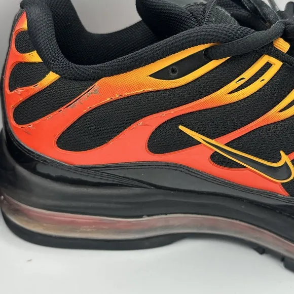 Nike Air Max 97 Plus Shock Shoes Orange Mens 12 Black Engine Custom AH8144-002
