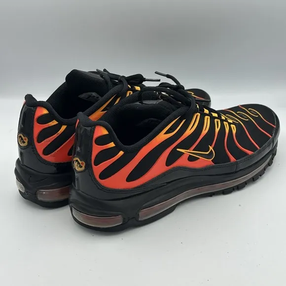 Nike Air Max 97 Plus Shock Shoes Orange Mens 12 Black Engine Custom AH8144-002