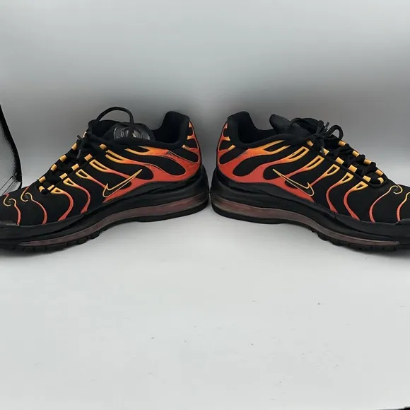 Nike Air Max 97 Plus Shock Shoes Orange Mens 12 Black Engine Custom AH8144-002