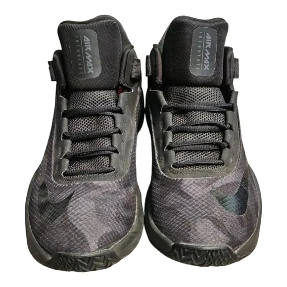 NIKE AIR MAX INFURIATE Men's 10 Mid Black Anthracite Camo Basketball Shoes