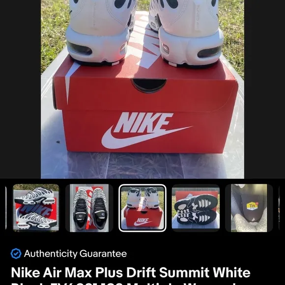 Nike Air Max Plus Drift Summit White Black Athletic Shoes
