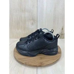 Nike Air Monarch Triple Black Leather Dad Shoes Mens Size 7