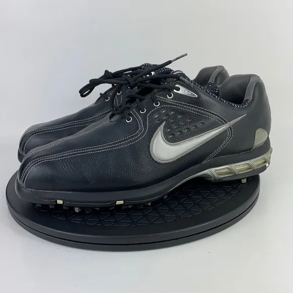 Nike Air Zoom Elite Black Leather Golf Shoes 317478-001 Men's Size 9.5