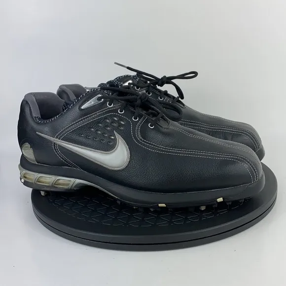 Nike Air Zoom Elite Black Leather Golf Shoes 317478-001 Men's Size 9.5