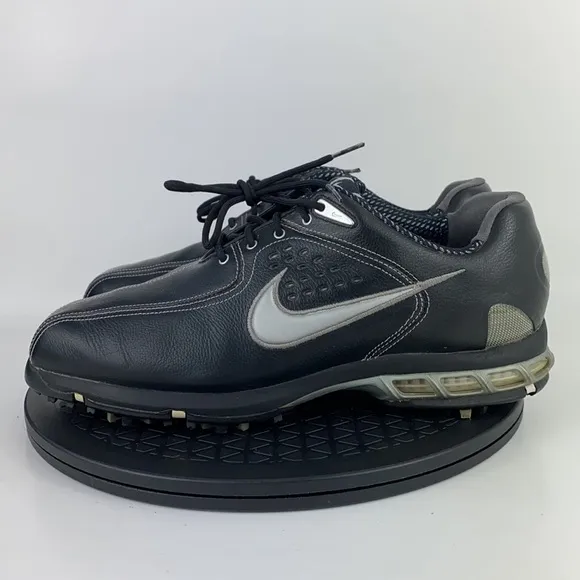 Nike Air Zoom Elite Black Leather Golf Shoes 317478-001 Men's Size 9.5