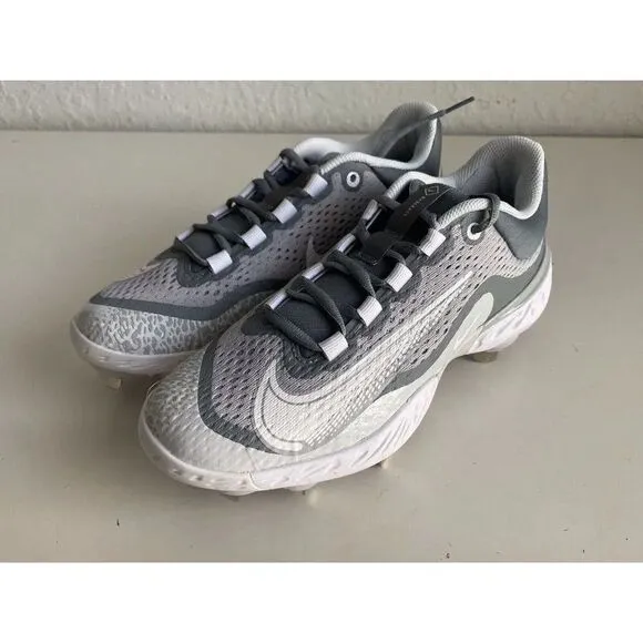 Nike Alpha Huarache Elite 4 Low White Wolf Grey DJ6521-012 Men’s Size 8 Cleats