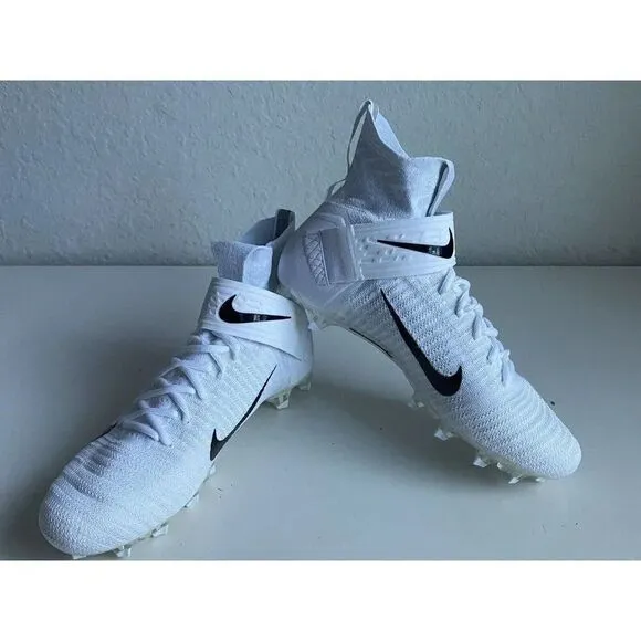 Nike Alpha Menace Elite 2 White Black Football Cleats AO3374-101 Men's Size 12.5