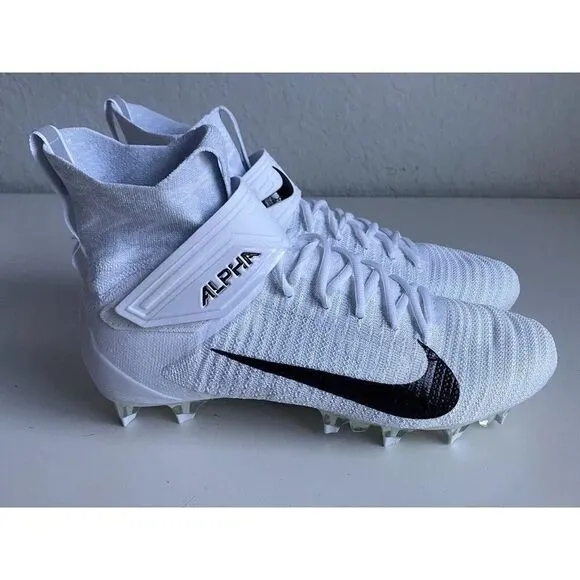 Nike Alpha Menace Elite 2 White Black Football Cleats AO3374-101 Men's Size 12.5