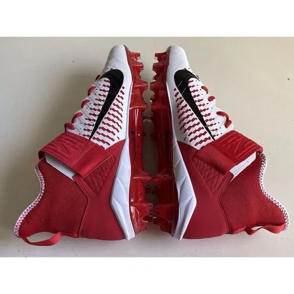 Nike Alpha Menace Pro 2 MID Football Cleats White Red BV3945-105 Men’s Sz 14