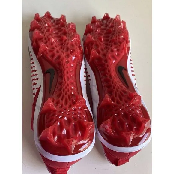 Nike Alpha Menace Pro 2 MID Football Cleats White Red BV3945-105 Men’s Sz 14