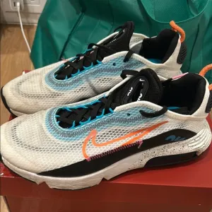 Nike big boy sneakers - White and Black with Orange Accents