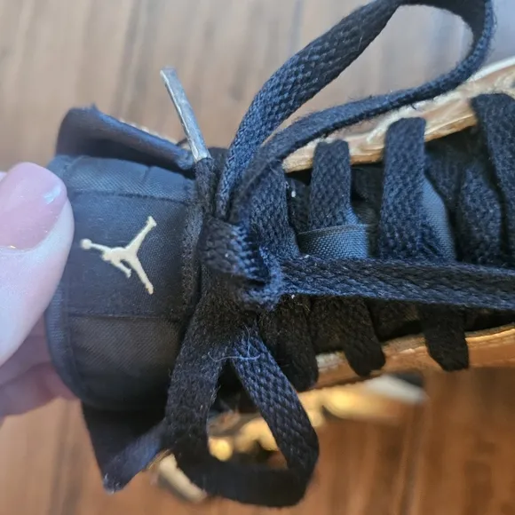 Nike Black and Gold Air Jordan 1 Kids Size 11