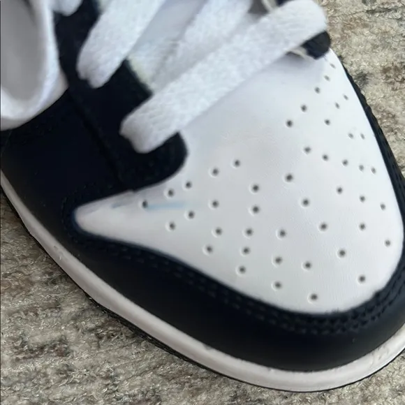 Nike Black and White Shoes with Pink Highlights