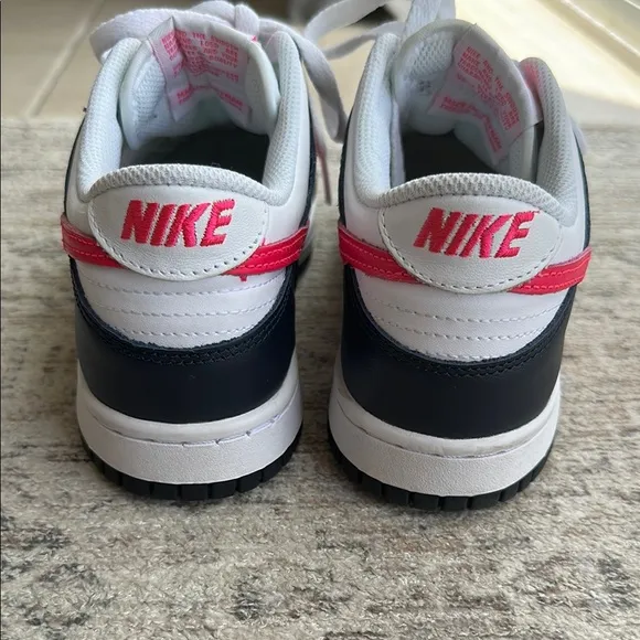 Nike Black and White Shoes with Pink Highlights
