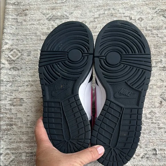 Nike Black and White Shoes with Pink Highlights