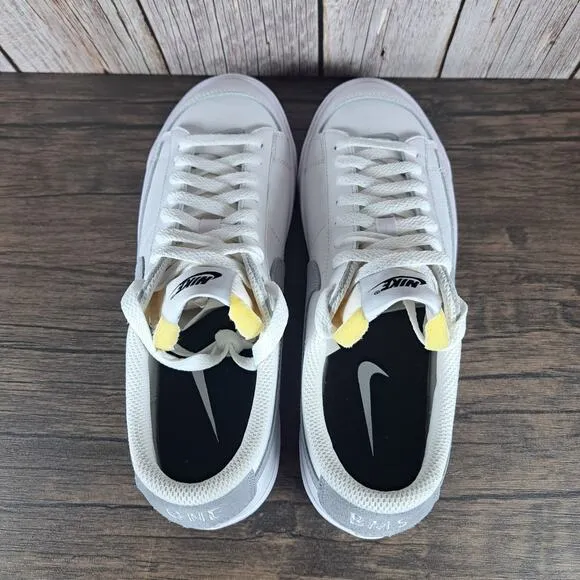 Nike Blazer Low Nike By You Custom &quot;ONE BMS&quot; Women's Sz 9.5 White Gray (NWOB)