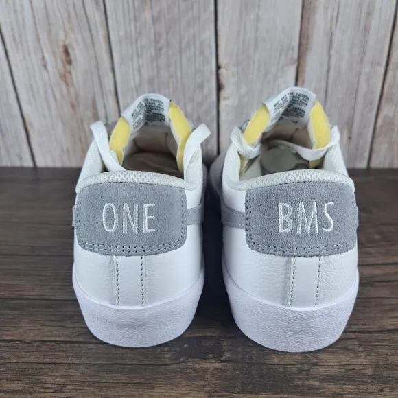 Nike Blazer Low Nike By You Custom &quot;ONE BMS&quot; Women's Sz 9.5 White Gray (NWOB)