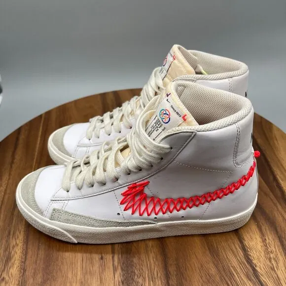 Nike Blazer Mid 77 BG Size 6Y White Bright Crimson Casual DJ2008-161
